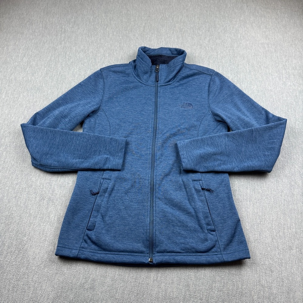The North Face Jacket Womens Small Blue Full Zip Fleece Mock Neck Outdoor Top